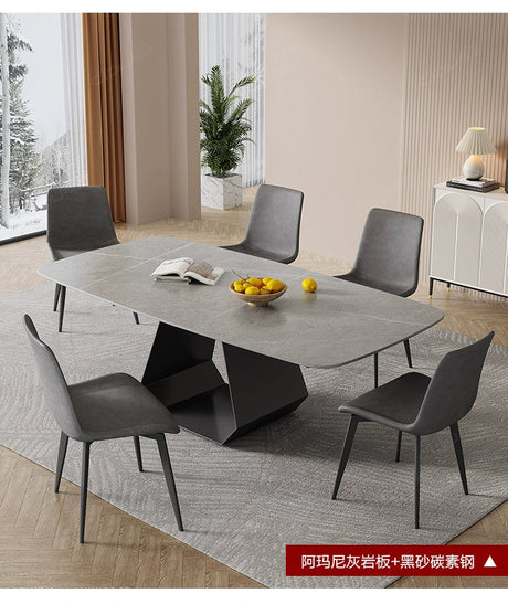 DIPU Whitney Rock Panel Dining Table & Chair Set from DIPU