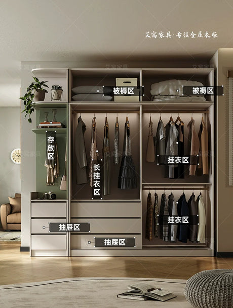AIWO Lisette Compact Cream Sliding Door Wardrobe for Bedrooms from AIWO
