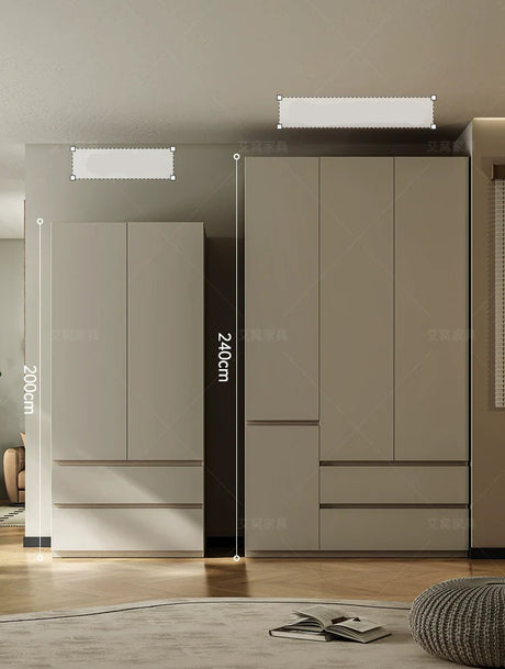 AIWO Sylvain Handless Solid Wood Wardrobe with Multi-Layer Storage from AIWO