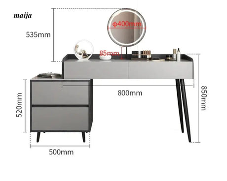 MEIHOUSE Telescopic Scandinavian Dressing Table Modern Bedroom Storage from MEIHOUSE