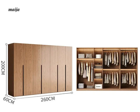 MEIHOUSE Antique Style Walnut Bedroom Large Wardrobe Cabinet from MEIHOUSE