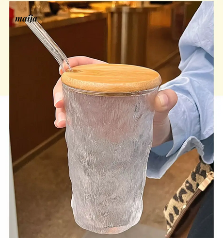 BANKE Glacier Straw Girl Coffee Water Glass Cup from BANKE