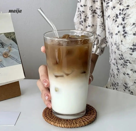 BANKE Straw Glass Milk Coffee Drinking Cup from BANKE