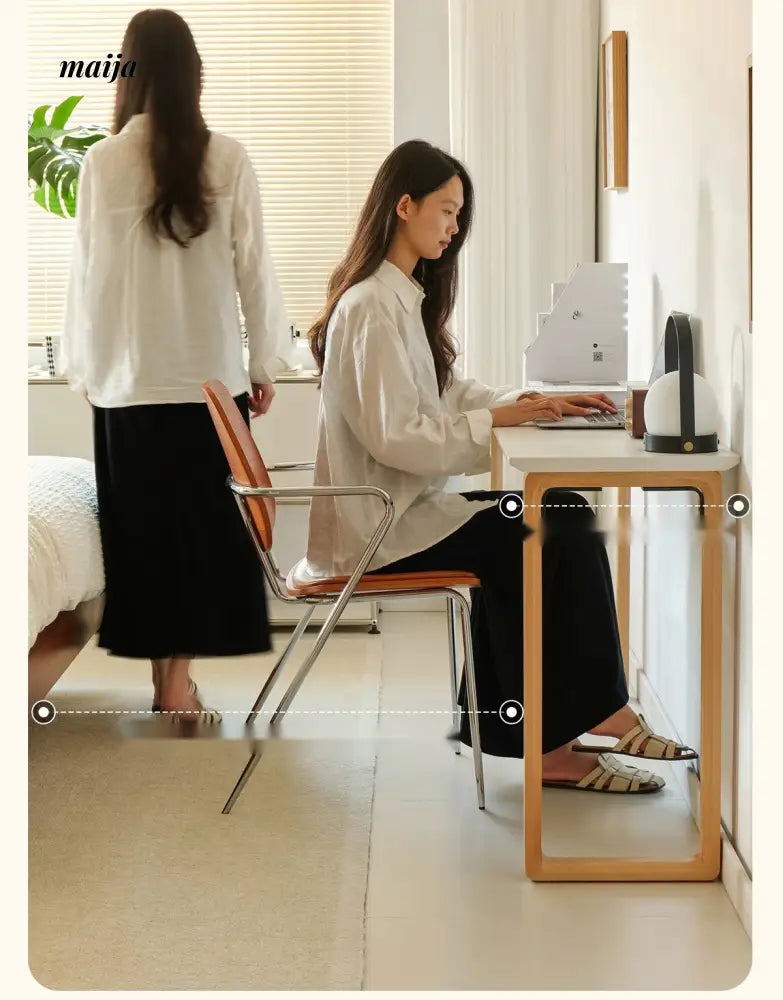 PUMPKIN BOX Nordic Solid Wood Double Desk from PUMPKIN BOX