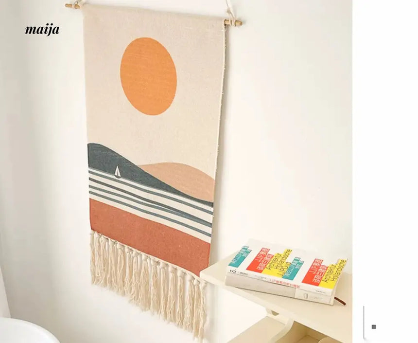 MAN YUE HOME Woven Tapestry for Bedroom Canvas Cotton Linen from MAN YUE HOME