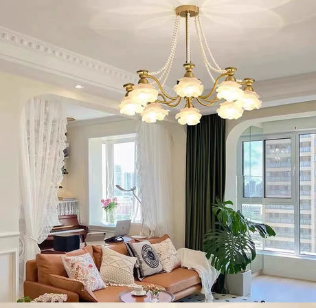 NANCY French Cream Style Glass Chandelier from NANCY
