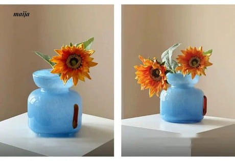 GUIFOU Sunny Blue Art Glass Vase from GUIFOU