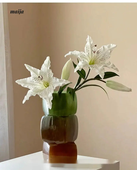 GUIFOU Square Glazed Green Vase from GUIFOU