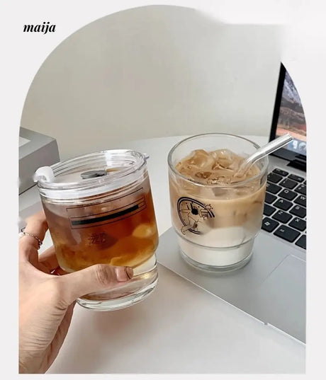 BANKE Summer Portable Glass Latte Coffee Cup from BANKE