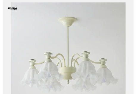NANCY Cream Glass Chandelier French Retro Style from NANCY