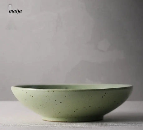 JOTO Eight Year Rough Ceramic Fruit Plate Handmade Retro Dish from MOSE