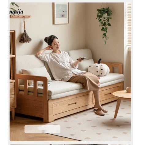 GENJI Andy Solid Wood Sofa Bed with Storage from GENJI