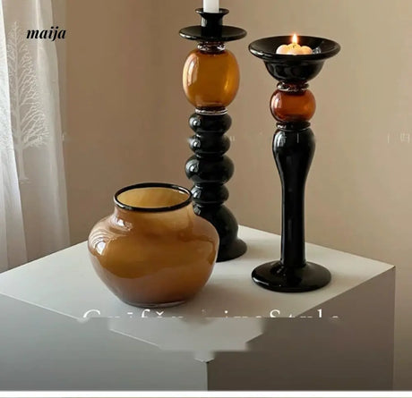 GUIFOU Antique Glass Candle Holder from GUIFOU