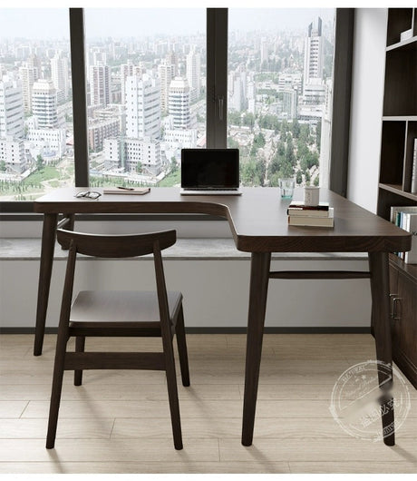 SUNX Full Wood Bay Window Desk from SUNX