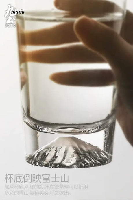 JOTO Fuji Mountain Glass Cup Handmade Snow Mountain Whiskey Cup from JOTO