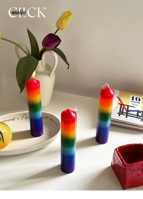 CLICK Gradient Rainbow Candle Holiday Decor from CLICK