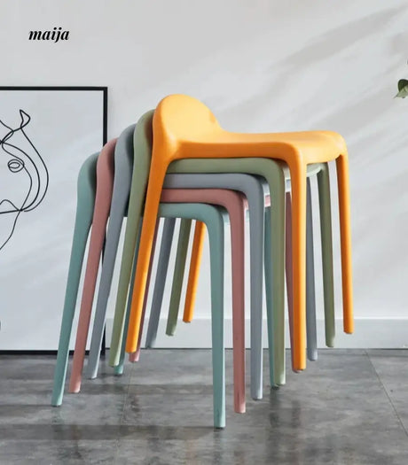 (Set of 2) Low Backrest Pastel Colour Dining Chair from Yishengtao