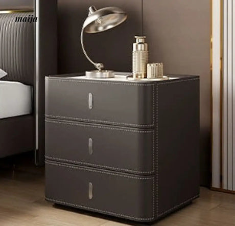 Matteo Leather Wrapped Bedside Table from maija