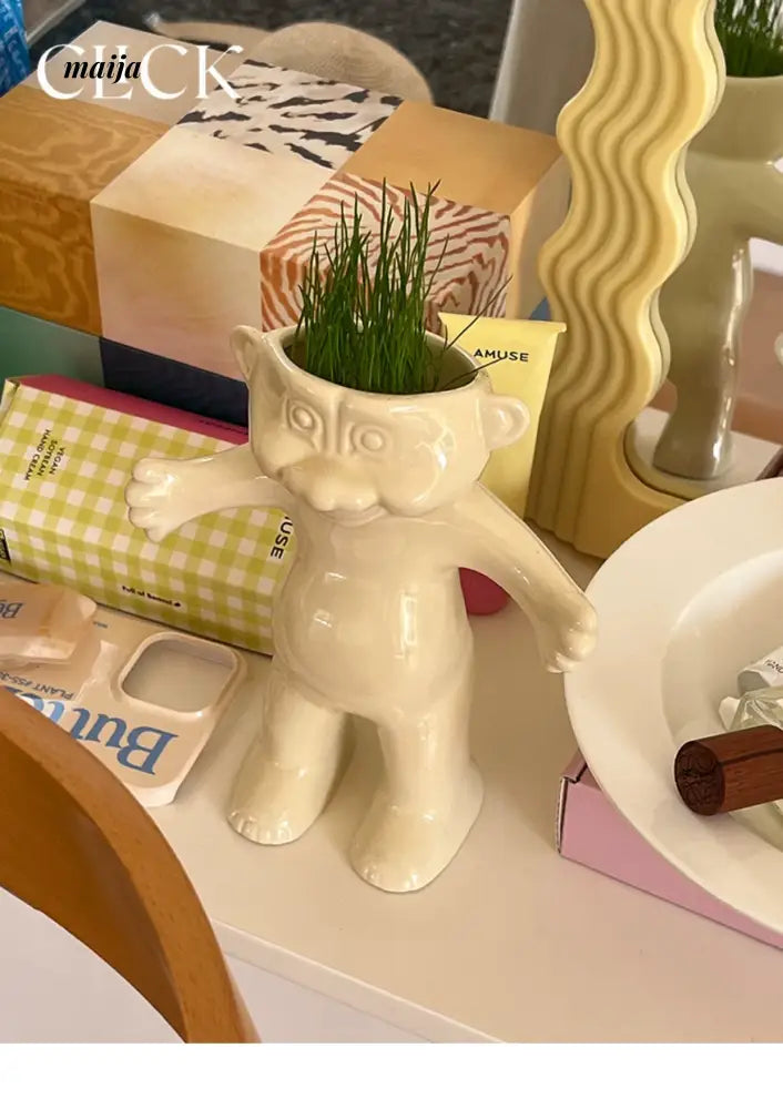 CLICK Doll Ceramic Flowerpot Decor for Growing Plants from HOBBYTREE