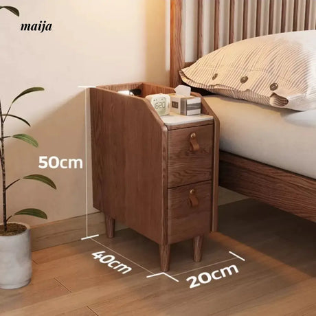 Ultra Thin Solid Wood Bedside Table from AI