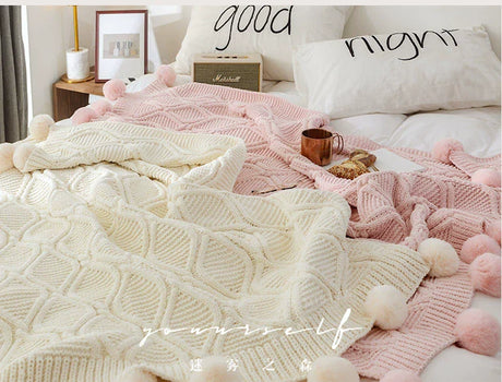 MISTYWOOD Fuchsia Knitted Plush Sofa Duvet from MISTYWOOD