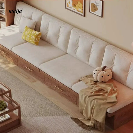 Japanese Style Solid Wood Sofa with Storage System from maija