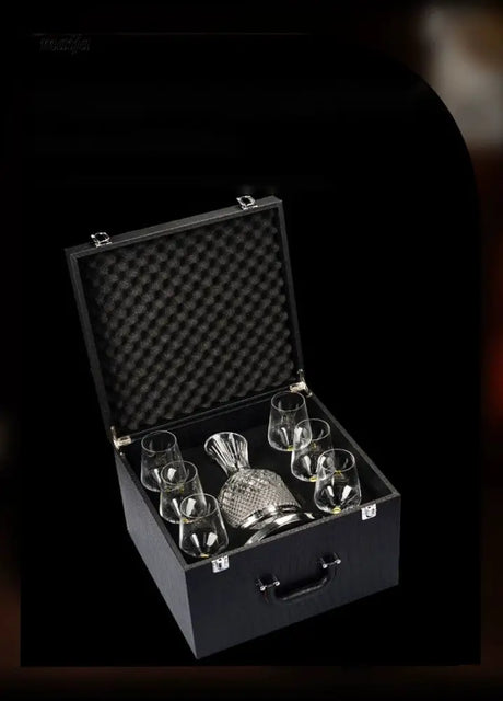 Crystal Wine Glass Set with High-end Leather Box from maija