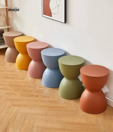 Pastel Hourglass Plastic Stool from Yishengtao