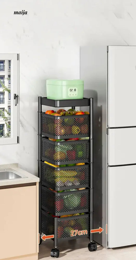 Kitchen Rotating Multifunctional Storage Trolley from maija
