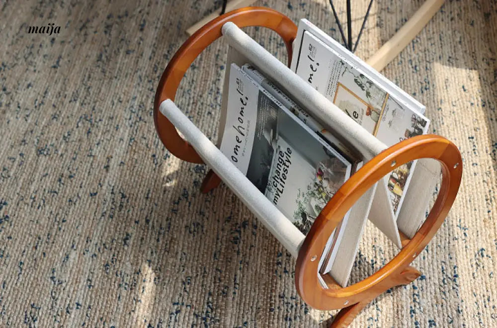 Retro Cherry Wood Magazine Rack from maija