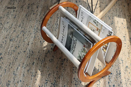Retro Cherry Wood Magazine Rack from maija