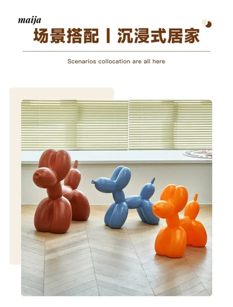 LAZYSPACE Violet Balloon Dog Stool from LAZYSPACE