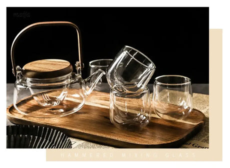 Flower Heat Resistant Glass Tea Set with Tray from KIMACHI