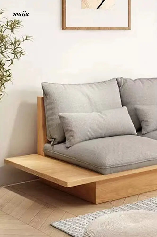 Japanese Style Solid Wood Modular Sofa with Storage from maija