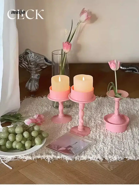 CLICK Fuchsia Spiral Candle Handmade for Valentine's Day from CLICK
