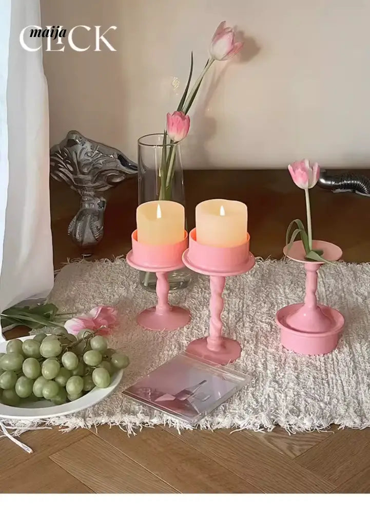 CLICK Fuchsia Spiral Candle Handmade for Valentine's Day from CLICK