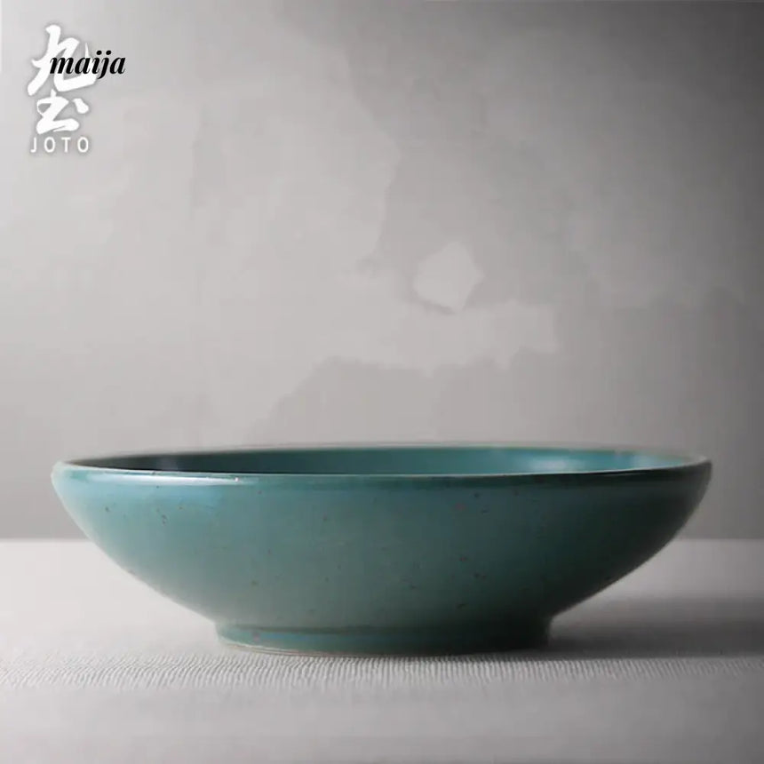 JOTO Eight Year Rough Ceramic Fruit Plate Handmade Retro Dish from MOSE