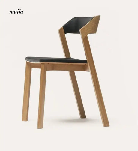 MIKA Short Armrest Solid Wood Dining Chair from MIKA