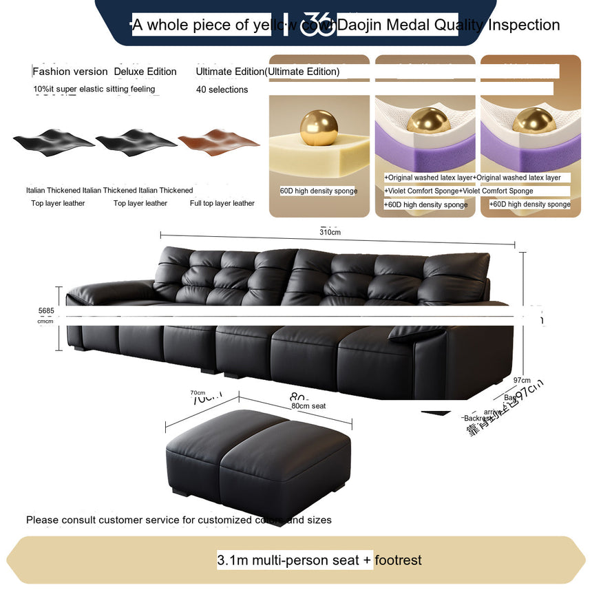 FASATI Leonardo Elegant Minimalist Leather Sofa from FASATI