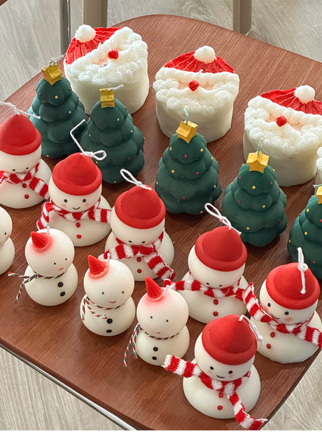 MELONGIRL Christmas Tree Snowman Candle from MELONGIRL