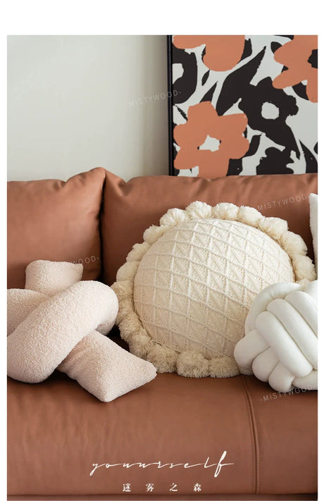 MISTYWOOD White Spherical Plush Sofa Pillow from MISTYWOOD