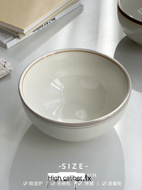 YASUKI Minja Retro Striped Ceramic Soup Bowl from YASUKI