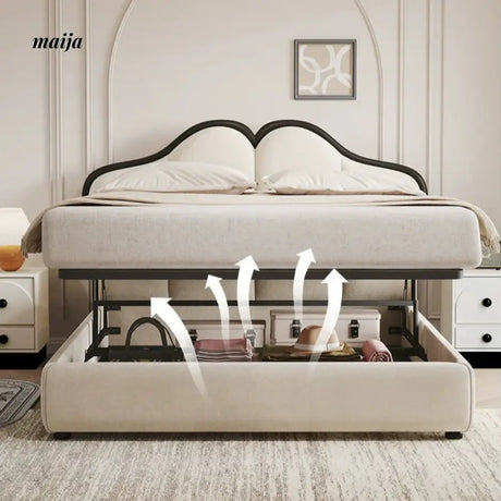DOSMARS Isla Cream Storage Bed from DOSMARS