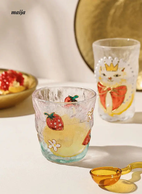 Cat Queen Strawberry Mojito Glass from Shikagawa