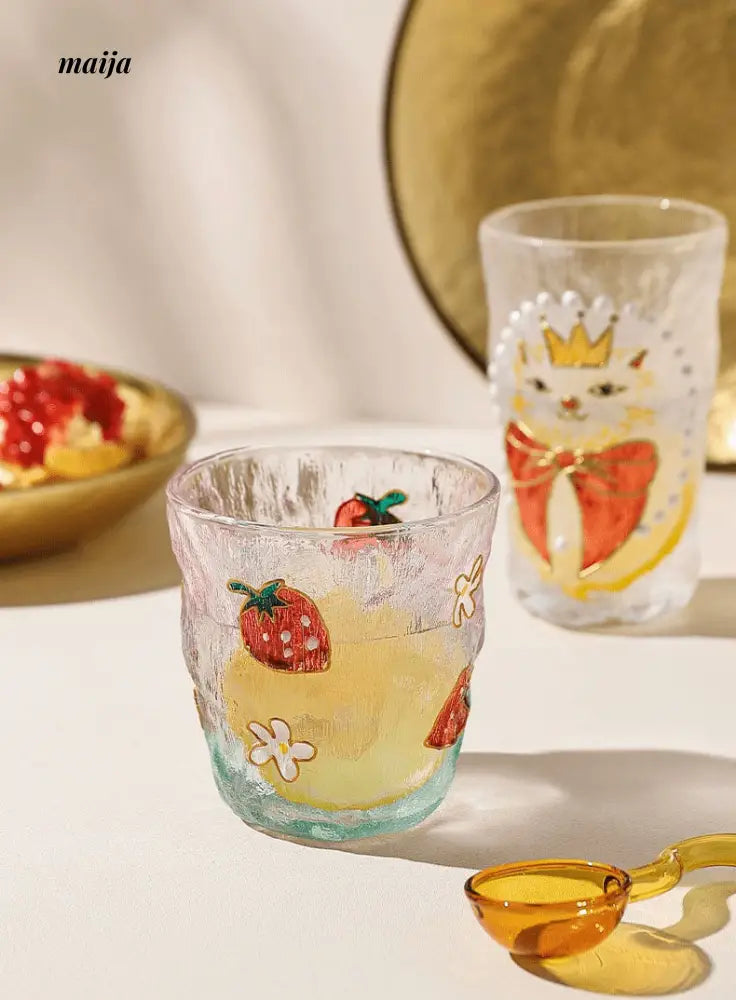 Cat Queen Strawberry Mojito Glass from Shikagawa