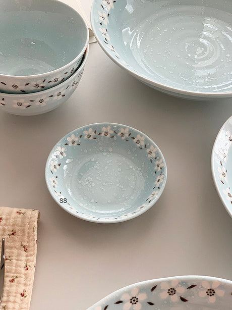 YASUKI Haruki Elegant Snowflake Ceramic Rice Bowl from YASUKI