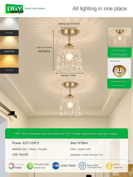 GVG Crystal Corridor Ceiling Light from GVG