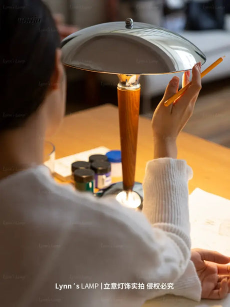 LYNN Retro Solid Wood Table Lamp from Lynn's Lamp