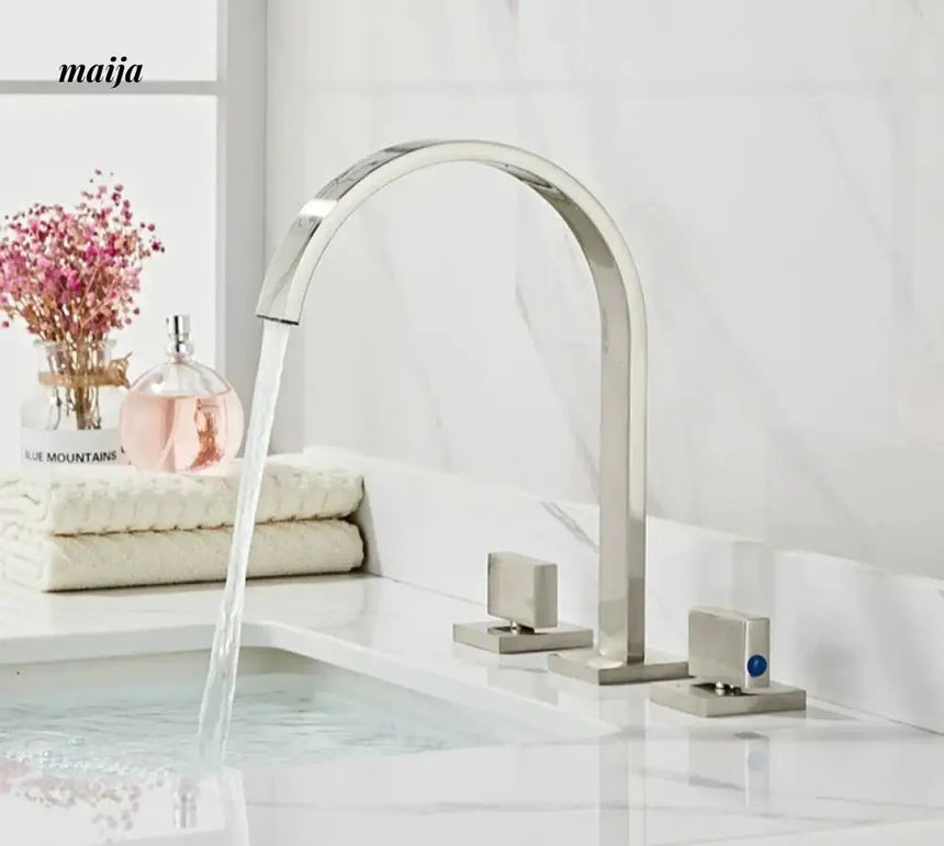 Bronze Waterfall Three Piece Basin Faucet from Kaiyashi