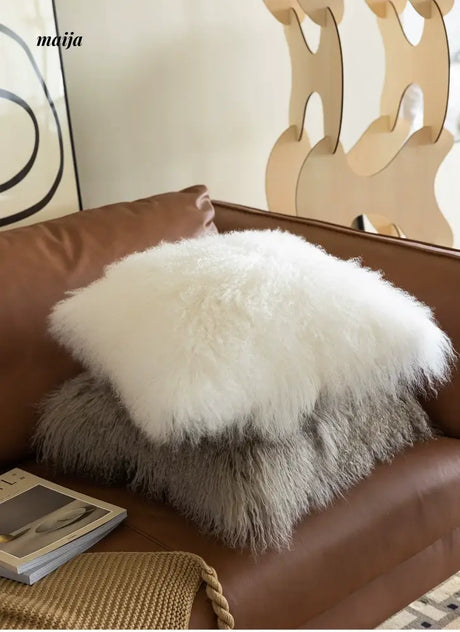 MISTYWOOD Pink Wool Pillow for Living Room from MISTYWOOD